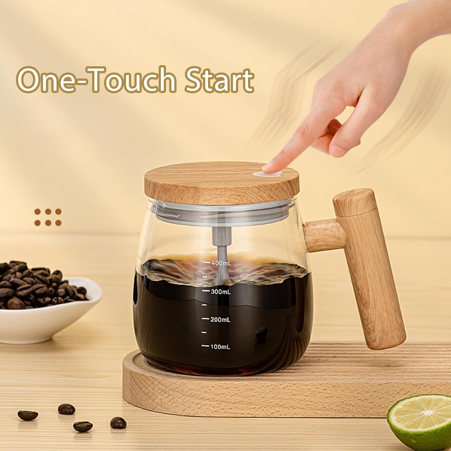 SELF STIERRING COFFEE MUG