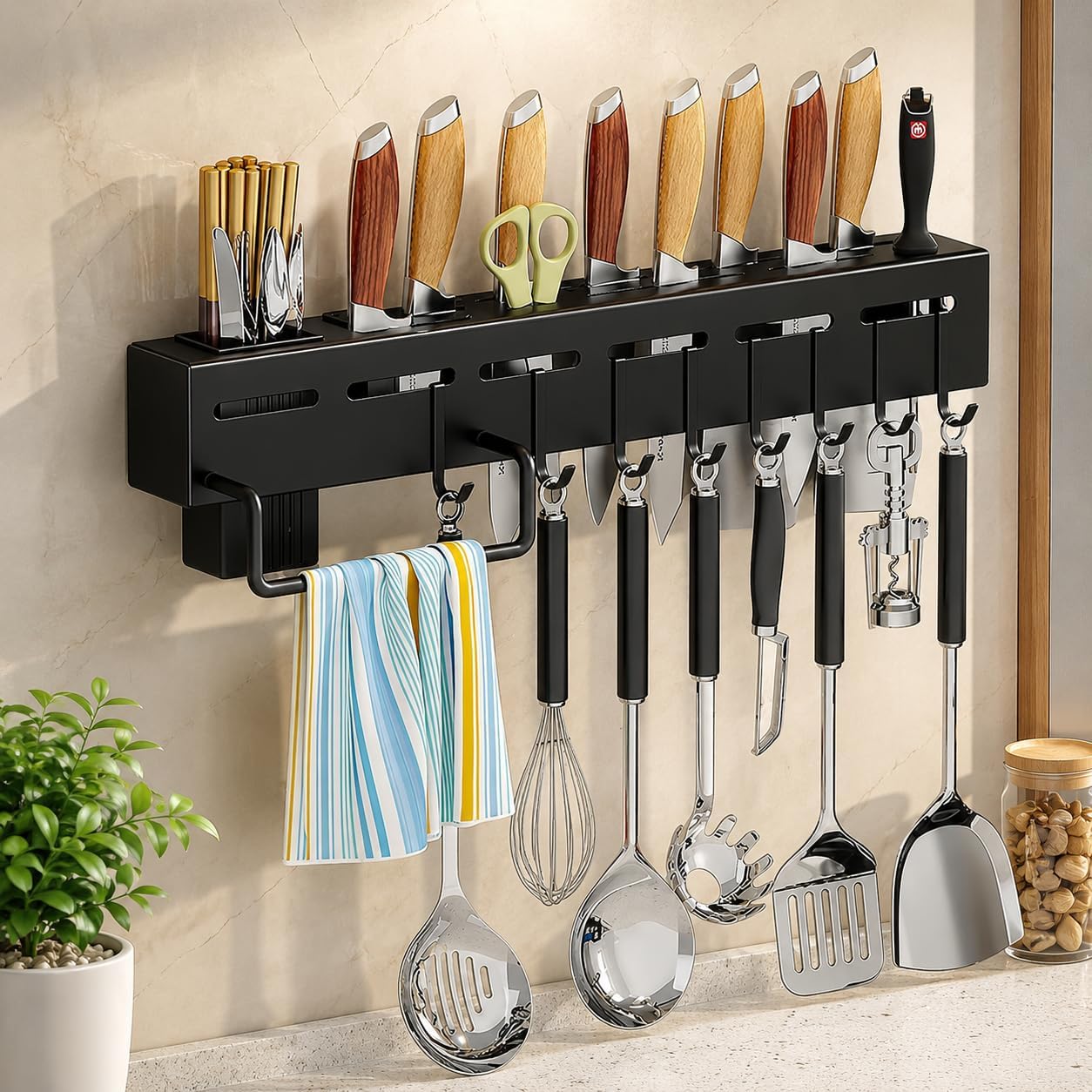 PLASTIC WALL MOUNTED KNIFE HOLDER