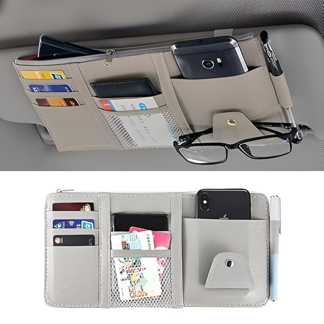 CAR VISOOR ORGANIZER WITH ZIPPER
