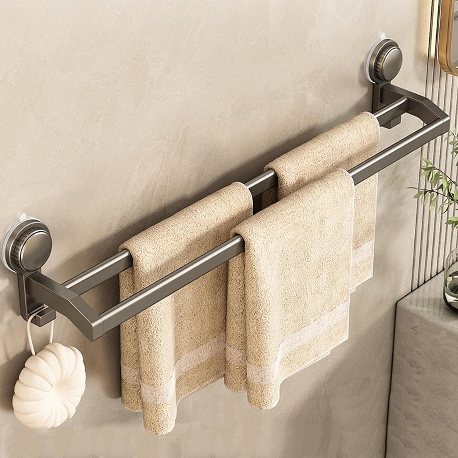 TOWEL HOLDER WITH SCUTION