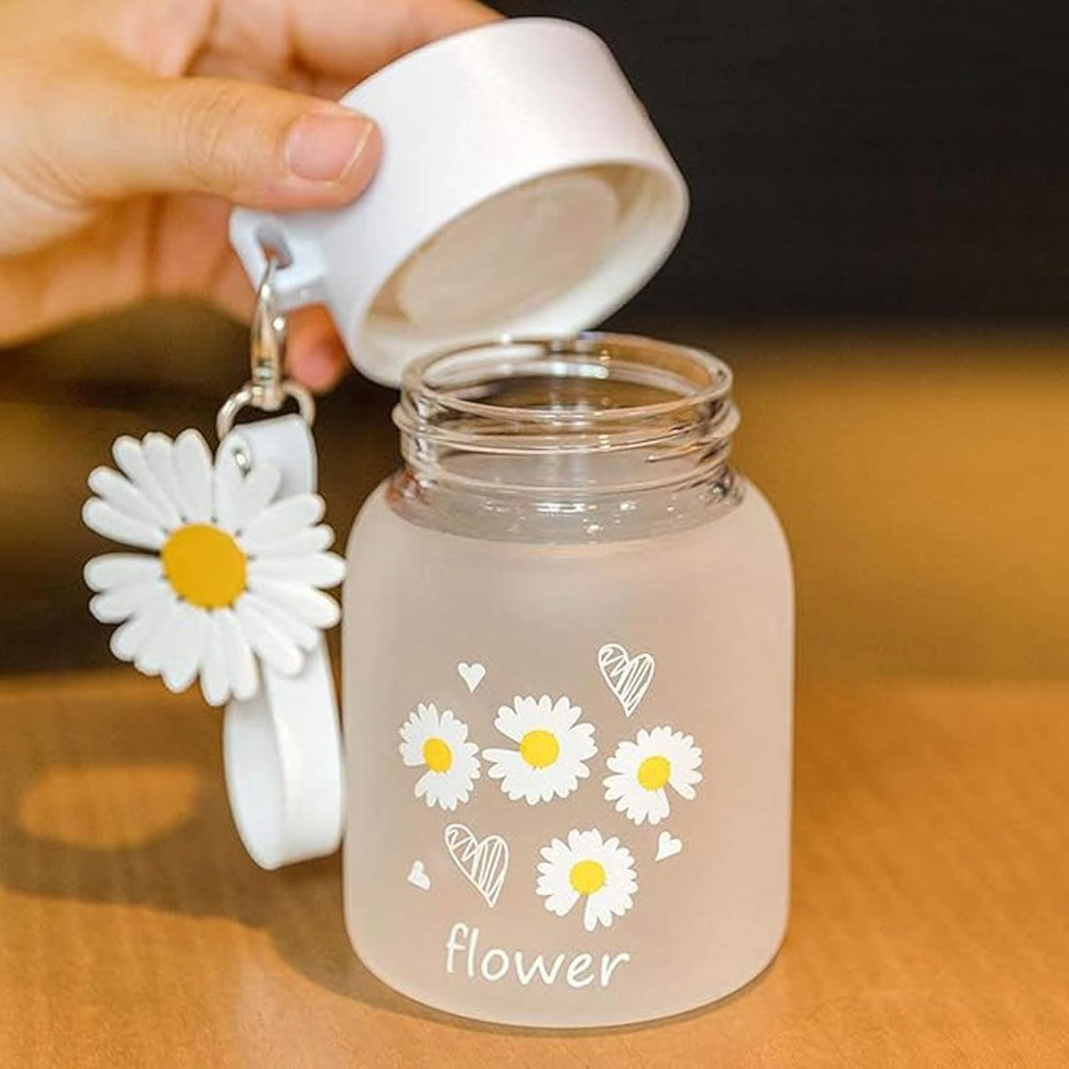 DAISY FLOWER GLASS BOTTLE